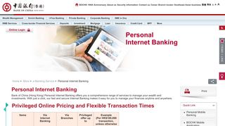 Personal Internet Banking | More | Bank of China (Hong Kong) Limited