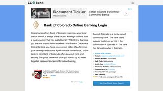 Bank of Colorado Online Banking Login - CC Bank