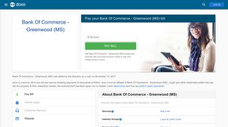 Bank Of Commerce - Greenwood (MS): Login, Bill Pay, Customer ...
