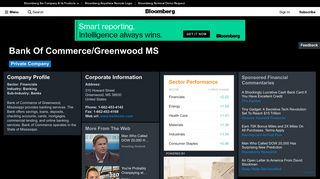 Bank of Commerce/Greenwood MS: Company Profile - Bloomberg