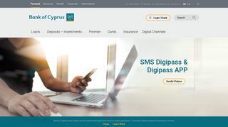 Bank of Cyprus - Digipass through SMS & APP