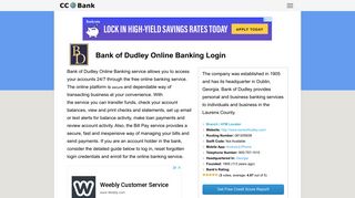 Bank of Dudley Online Banking Login - CC Bank
