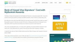 Bank of Hawaii Visa Signature® Card with ... - Credit Card Insider