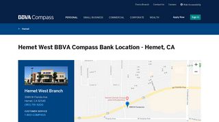 Hemet West BBVA Compass Bank Location - Hemet, CA