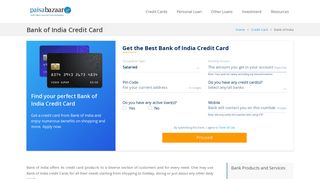 Bank of India Credit Card: Credit Cards Offers, Apply Online