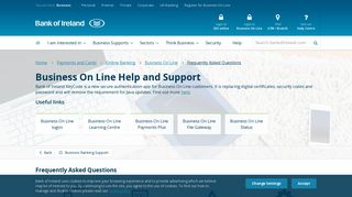 Frequently Asked Questions - Business On Line | Bank of Ireland
