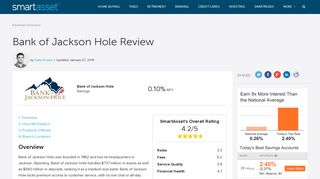 Bank of Jackson Hole (WY) Review | Review, Fees, Offerings ...