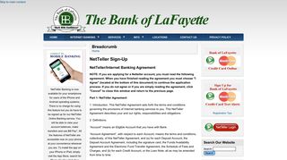 NetTeller Sign-Up | The Bank of LaFayette