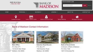 Contact Us - Bank Of Madison