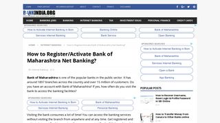 How to Register/Activate Bank of Maharashtra Net Banking