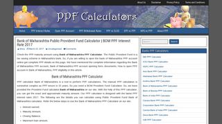 Bank of Maharashtra PPF Calculator, Interest Rates, Eligibility, PPF Form