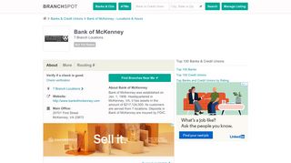 Bank of McKenney - 7 Locations, Hours, Phone Numbers …