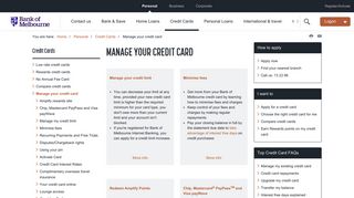 Manage your credit card | Bank of Melbourne