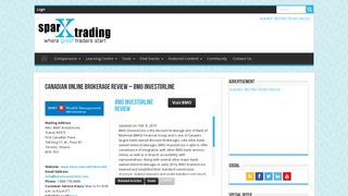 BMO InvestorLine - Canadian Online Brokerage Review - Sparx Trading