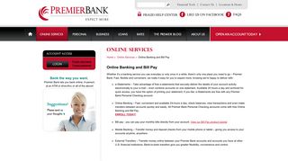 Online Banking and Bill Pay - Premier Bank