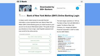 Bank of New York Mellon (BNY) Online Banking Login - CC Bank