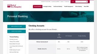 Checking Accounts - Bank of New Hampshire
