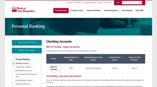 Personal Checking Accounts - Bank of New Hampshire