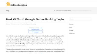 Bank Of North Georgia Online Banking Login |
