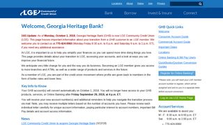 Georgia Heritage Bank is now LGE Community Credit Union