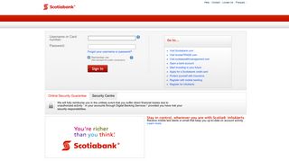 Successfully logged out from Scotia Online - Scotia OnLine - Scotiabank
