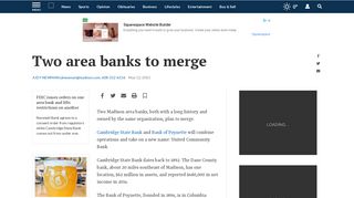 Two area banks to merge | Madison Wisconsin Business News ...
