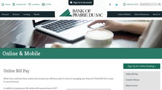 Online Bill Pay - Bank of Prairie du Sac