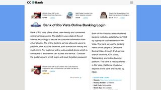 Bank of Rio Vista Online Banking Login - CC Bank