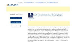 Bank of Rio Vista Online Banking Login | Bank Login