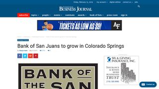 Bank of San Juans to grow in Colorado Springs | The Colorado ...