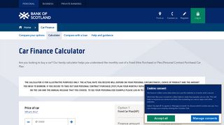 Car Finance Calculator | Car Finance Plus | Bank of Scotland