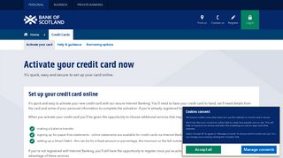 Bank of Scotland | Activate and set up your credit card now
