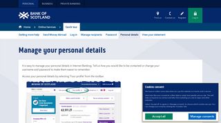 Bank of Scotland | Your personal details | Quick Tour