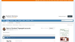 Bank of Scotland Tagesgeld accounts - Finance - Toytown Germany