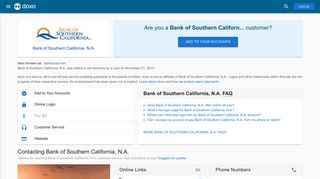 Bank of Southern California, N.A.: Login, Bill Pay, Customer Service ...