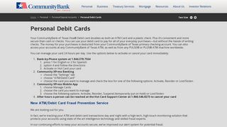 Personal Debit Cards | CommunityBank of Texas, N.A.