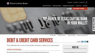 Debit & Credit Card Solutions | Texas Capital Bank