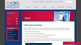 Commercial Bank of Texas - Digital - Online Banking
