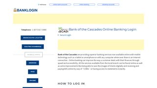 Bank of the Cascades Online Banking Login | Bank Login