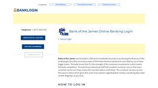 Bank of the James Online Banking Login | Bank Login