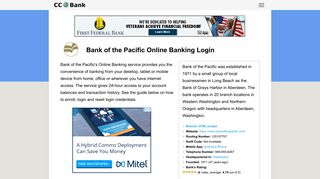 Bank of the Pacific Online Banking Login - CC Bank