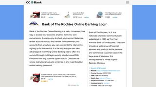 Bank of The Rockies Online Banking Login - CC Bank
