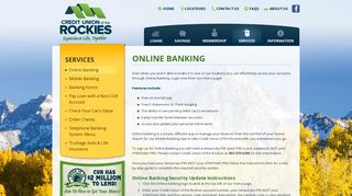 Credit Union of the Rockies - Online Banking
