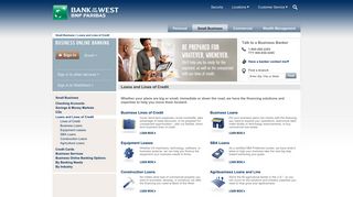 Loans and Lines of Credit, Business Banking, Bank of the West.