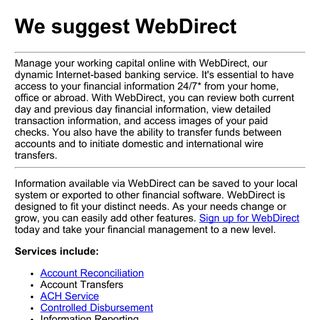 We suggest WebDirect - Bank of the West