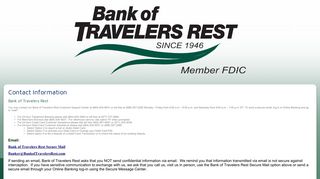 Contact Us | Mobile - Bank of Travelers Rest