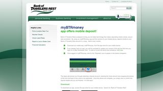 myBTRmoney app offers mobile deposit! - Bank of Travelers Rest