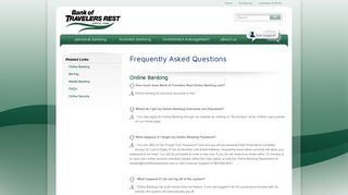 Questions - Bank of Travelers Rest