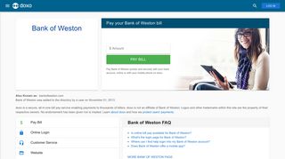 Bank of Weston: Login, Bill Pay, Customer Service and Care Sign-In