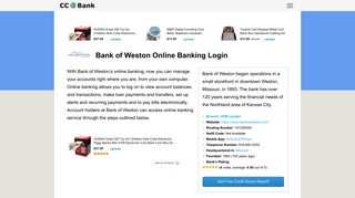 Bank of Weston Online Banking Login - CC Bank